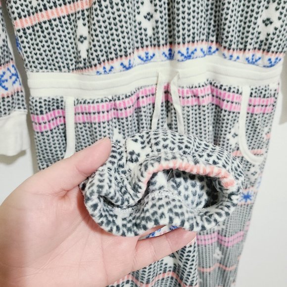 Kensie Onesie Hooded Fleece Pattern PJ's Large - Picture 8 of 16